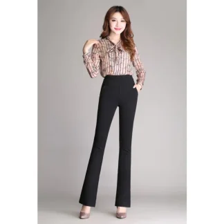 High-waist Plain Flare Leggings