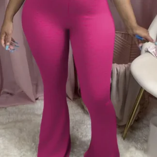 Solid Color Plus Size Flare Leggings